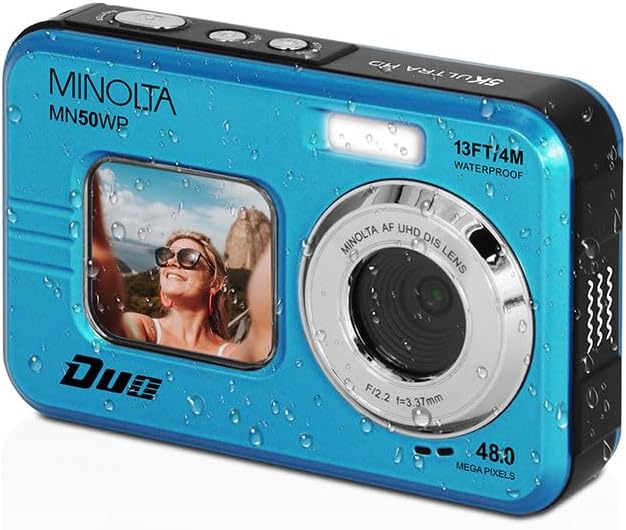Minolta Duo MN50WP Cámara subacuática de 48MP, video 5K, zoom 16X (...