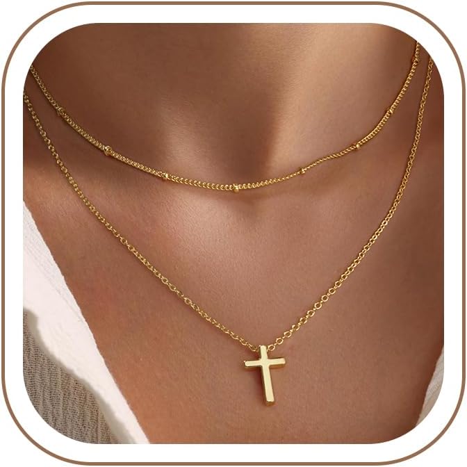 Turandoss Collar de Cruz de Oro para Mujeres - Delicado Collar de C...