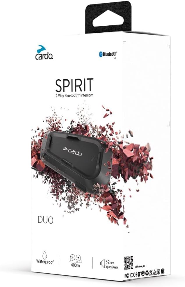 Cardo Systems Spirit - Auriculares de comunicación Bluetooth para m...