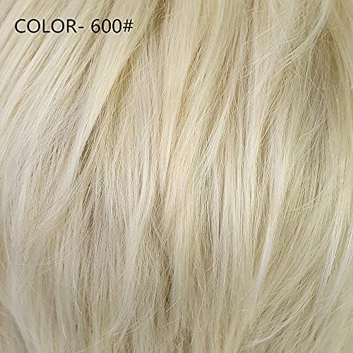 EMMOR Pelucas cortas de cabello humano rubio platino para mujer, me...