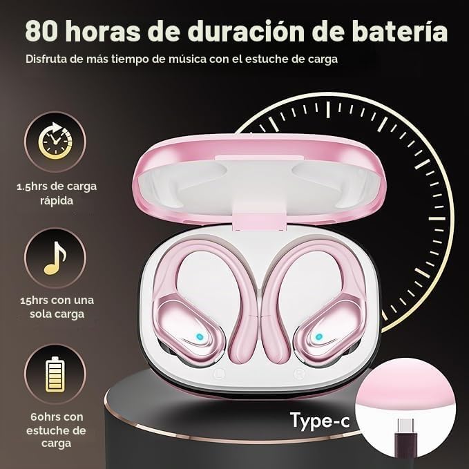 HAOYUYAN Auriculares inalámbricos, auriculares Bluetooth deportivos...