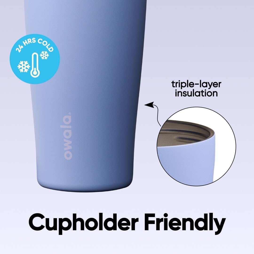 Owala FreeSip - Botella de agua de acero inoxidable de 40 onzas, co...
