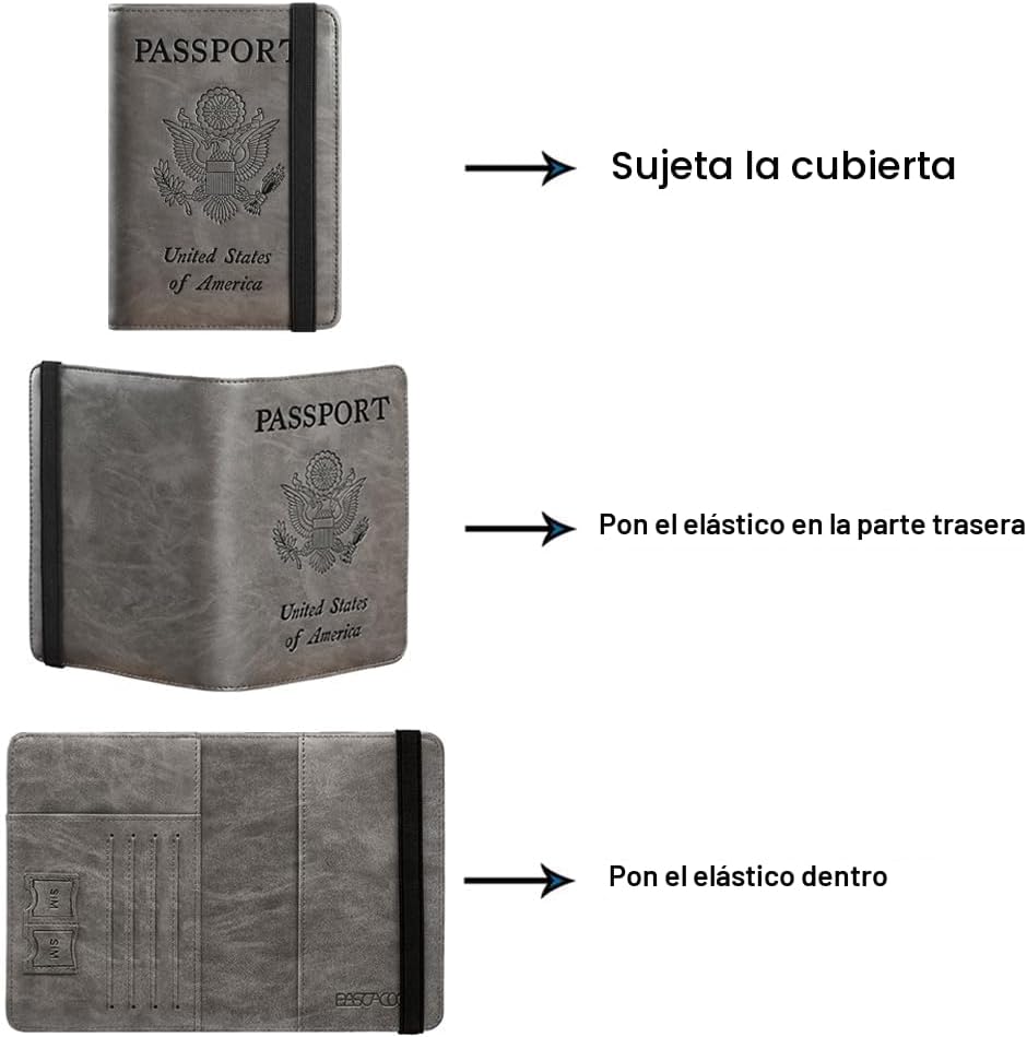 Soporte para pasaporte, artículos esenciales de viaje, funda para p...