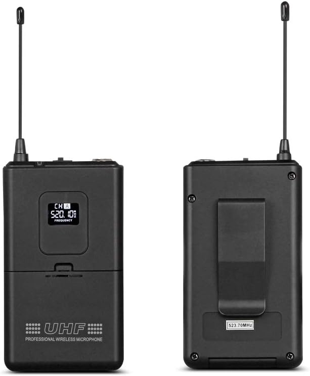 WENWEN Sistema de micrófono inalámbrico UHF 4 canales 2 micrófono d...
