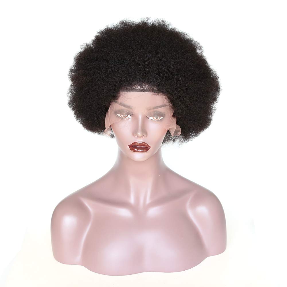 zigzag hair Pelucas de cabello humano afro rizado esponjoso con enc...