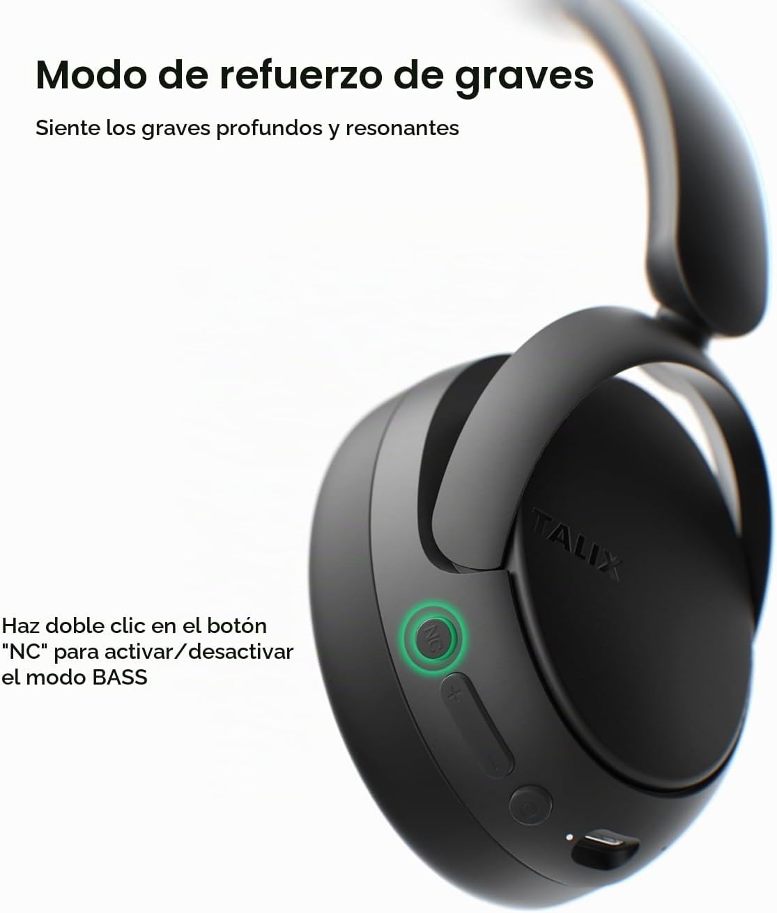 TALIX H30 Auriculares híbridos con cancelación activa de ruido, 110...
