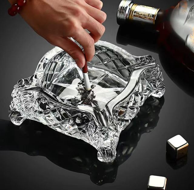 Bendbo Ceniceros de cristal para cigarrillos, cenicero moderno deco...