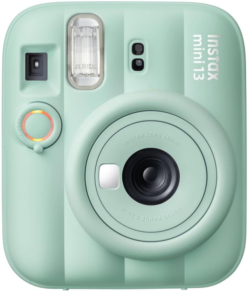 Cámara instantánea Fujifilm Instax Mini 13 verde con juego de pelíc...