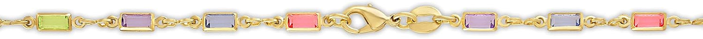 Barzel Collar de baguette de cristal de piedra múltiple chapado en...