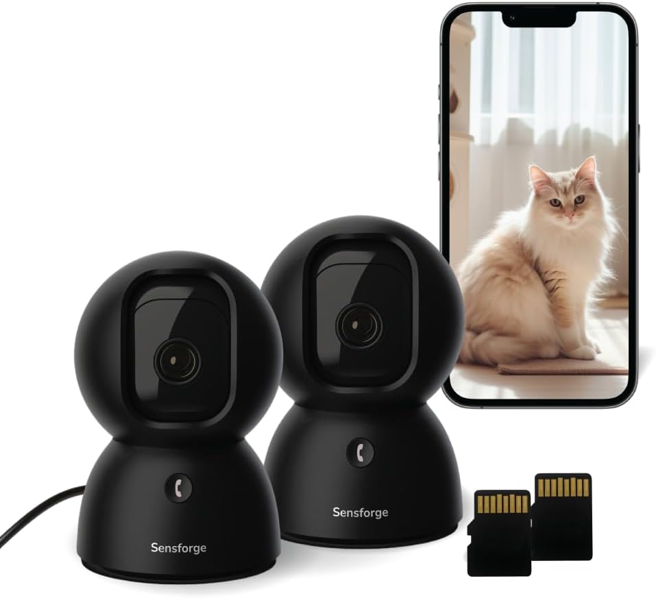 SensForge Cámara de seguridad panorámica de 2.5K para interiores, c...