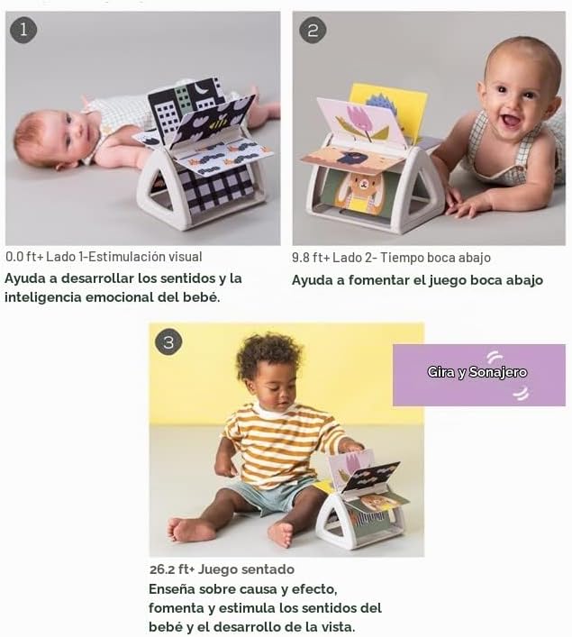 Taf Toys Libro de Actividades con Sonajero de Alto Contraste para T...