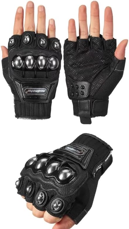 chrisdien deny Guantes de seguridad al aire libre de acero negro pa...