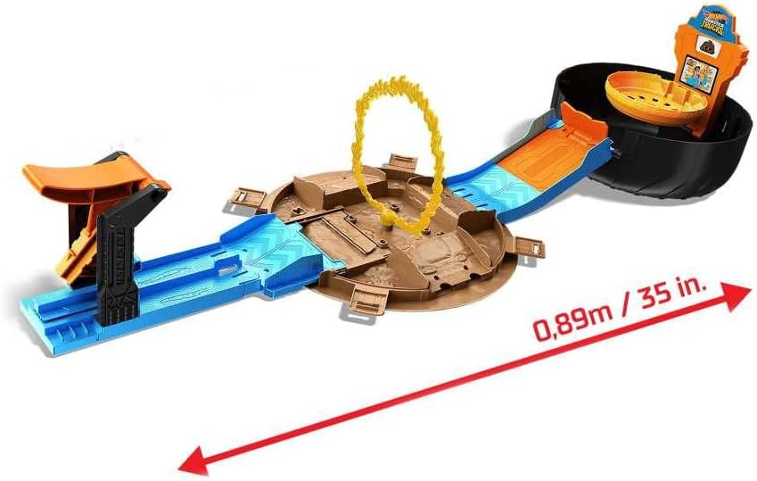 Hot Wheels Juego de camiones monstruo de juguete, funda en forma de...