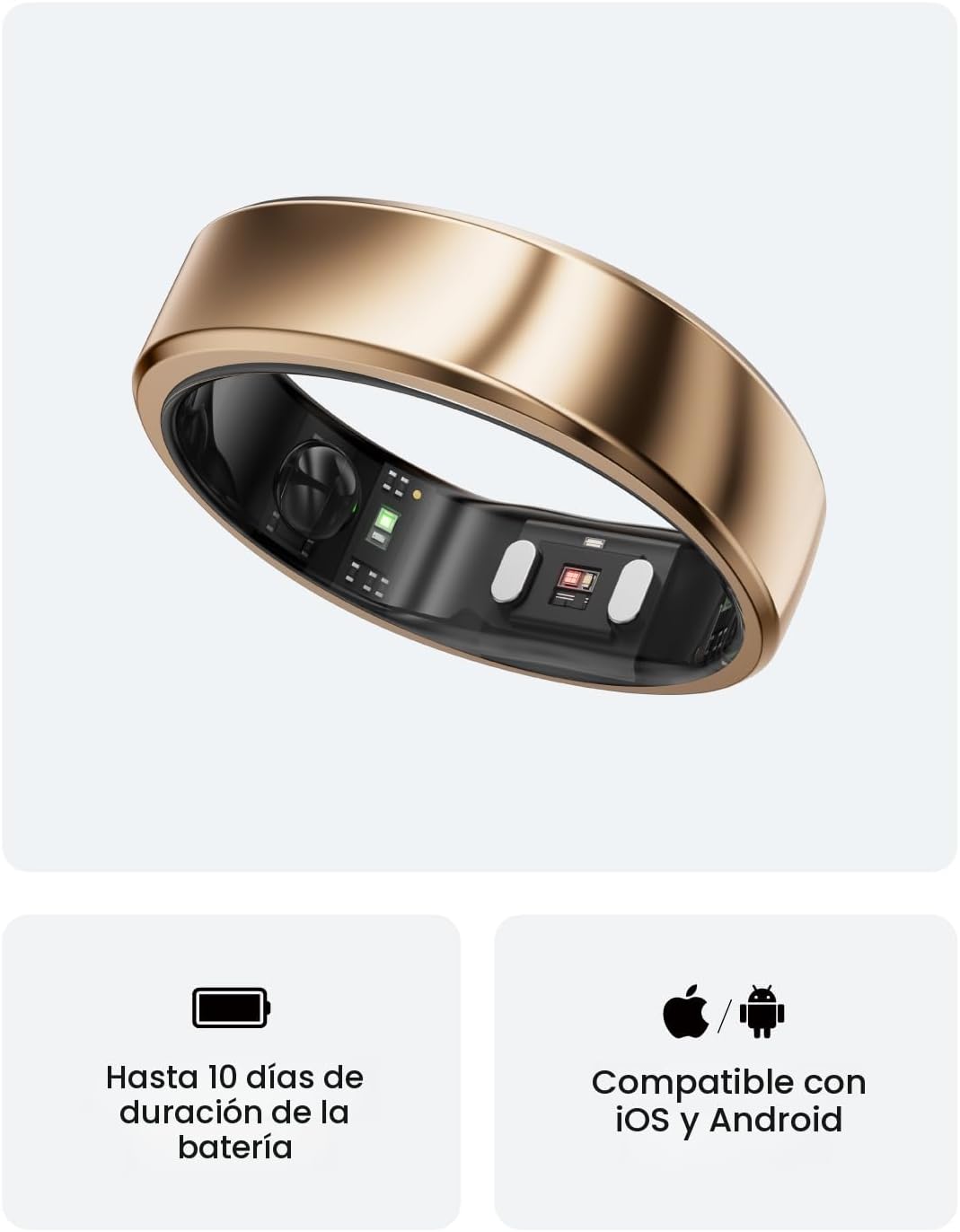 RingConn Gen 2 Air, Anillo inteligente AI ultradelgado, vida útil d...