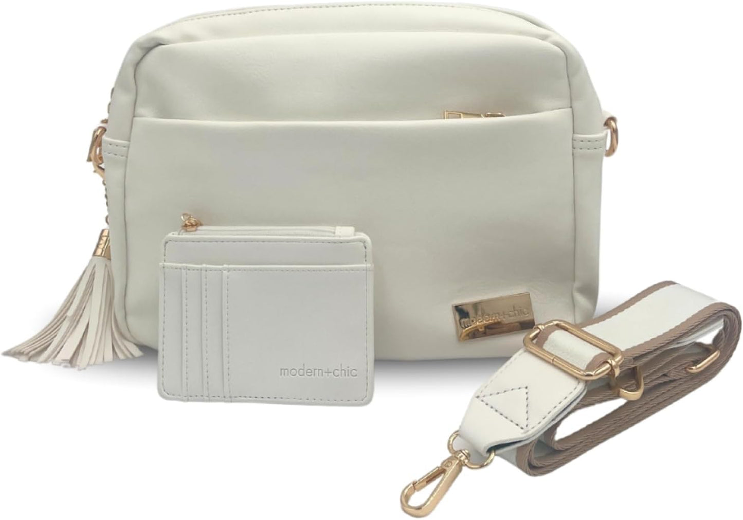Modern+Chic Bolso cruzado Alice: bolso de cuero vegano con amplios...