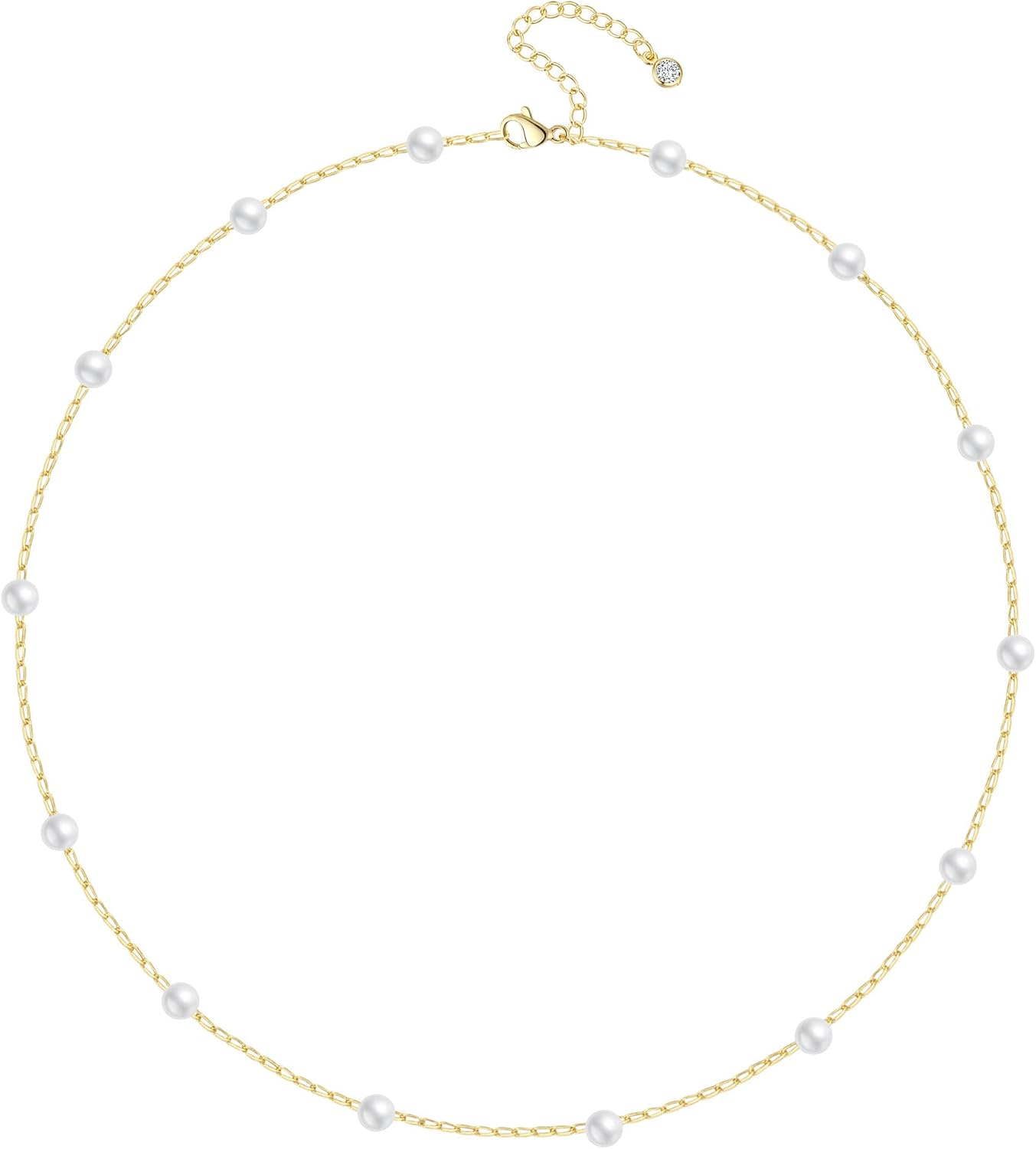 FUNEIA Collar de Perla Delicado para Mujer, Collar de Perla Falso B...
