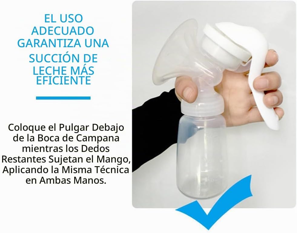 Extractor de leche manual con brida de silicona sin dolor, 3 nivele...