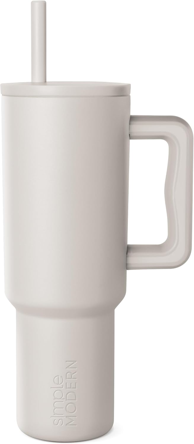 Simple Modern - Vaso de 1,2 l con asa y tapa con pajita, botella de...