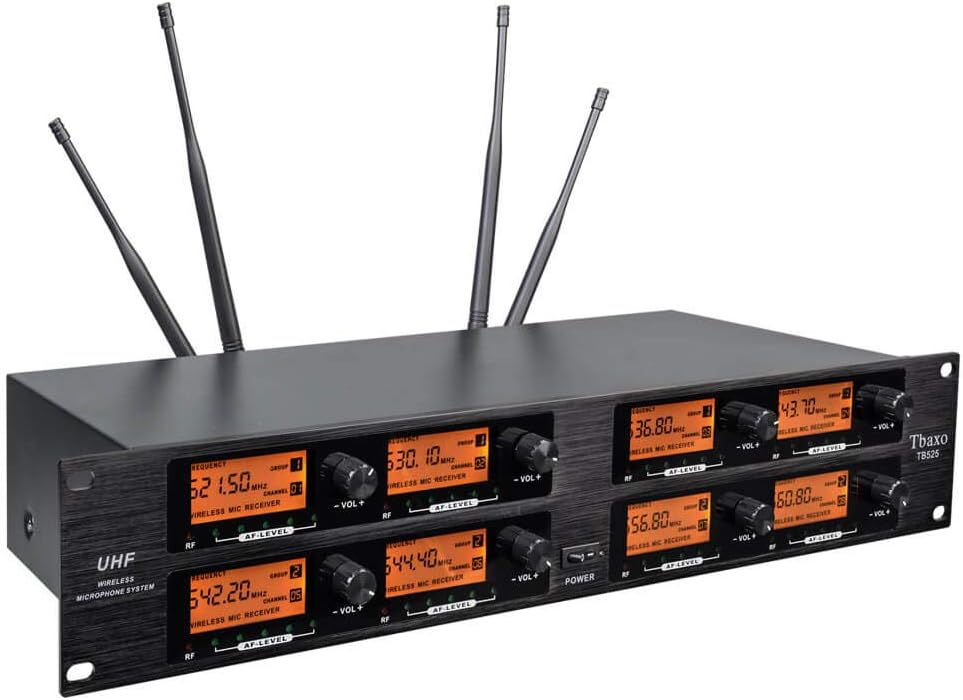 Sistema de Micrófono Inalámbrico Pro Audio 8 Canales UHF 8 Bodypack...