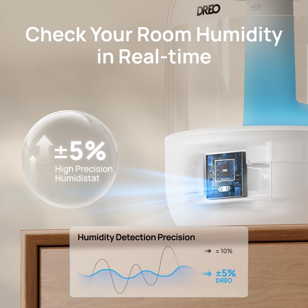 Dreo Humidificadores para dormitorio, humidificador ultrasónico de...