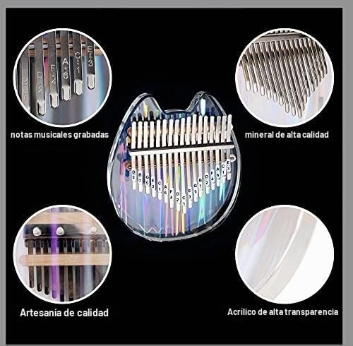 Beveetio Kalimba de Pulgar Transparente con Estuche Protector Eva,...
