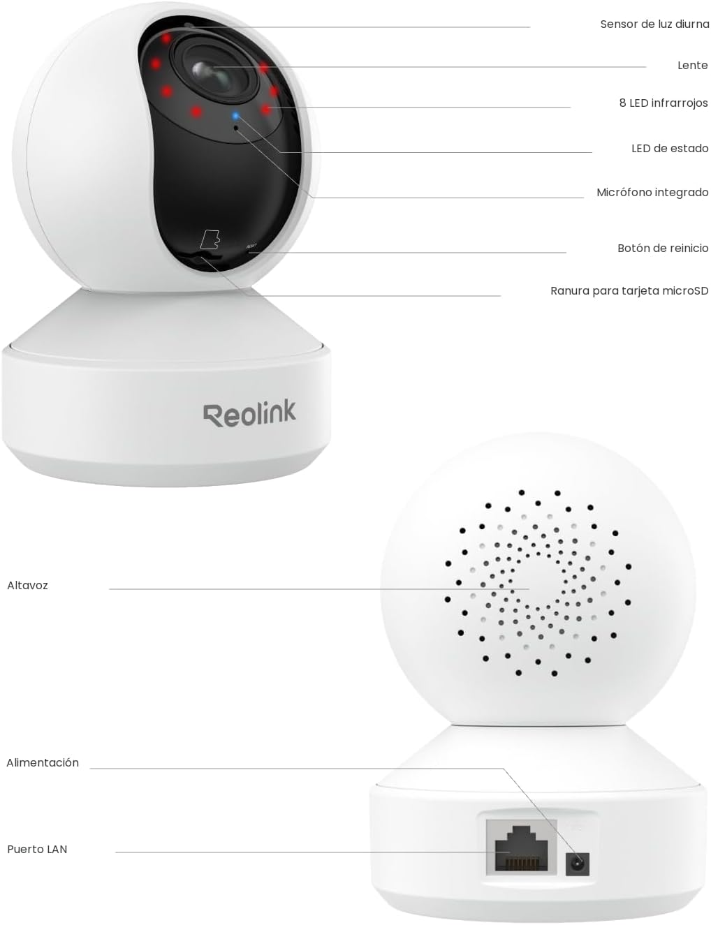 REOLINK Cámara de seguridad para interiores, cámara WiFi enchufable...