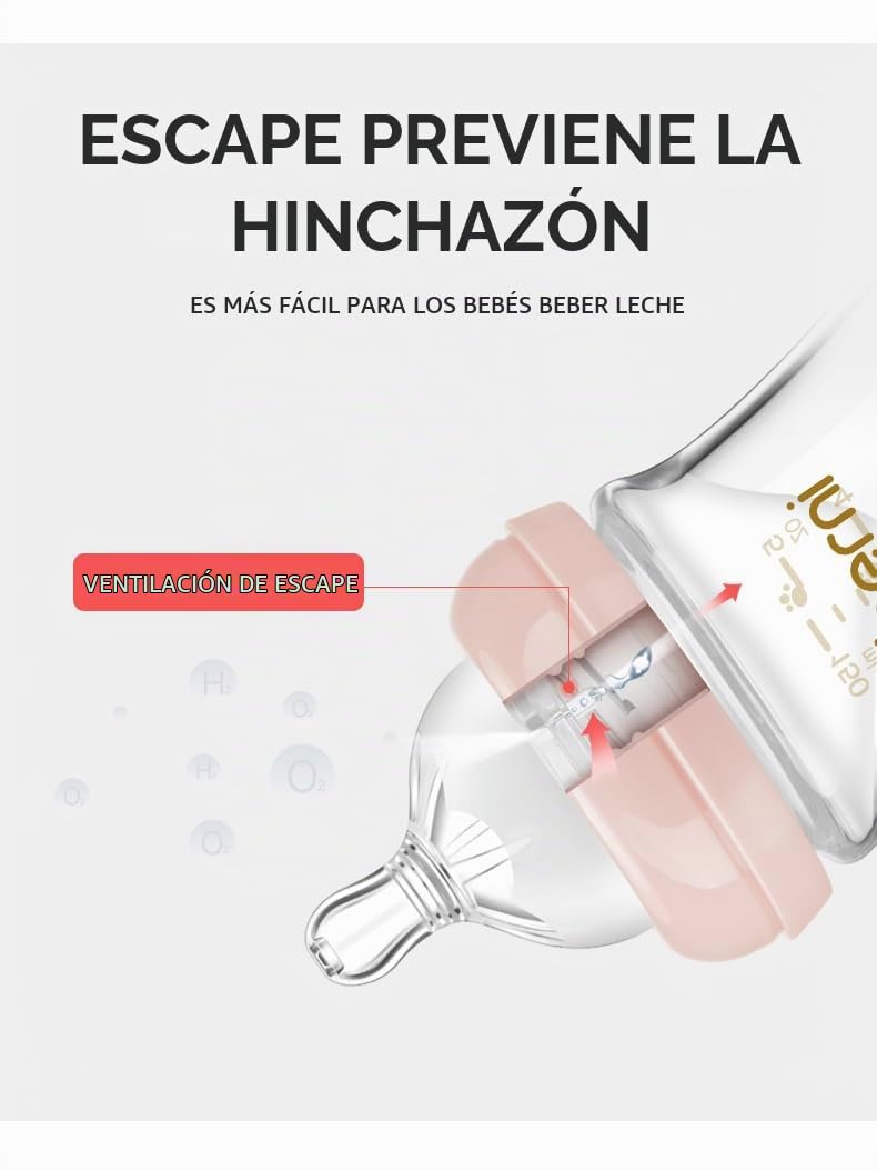 Biberones de Vidrio Oberni, Biberón Anticólico de Lactancia Materna...