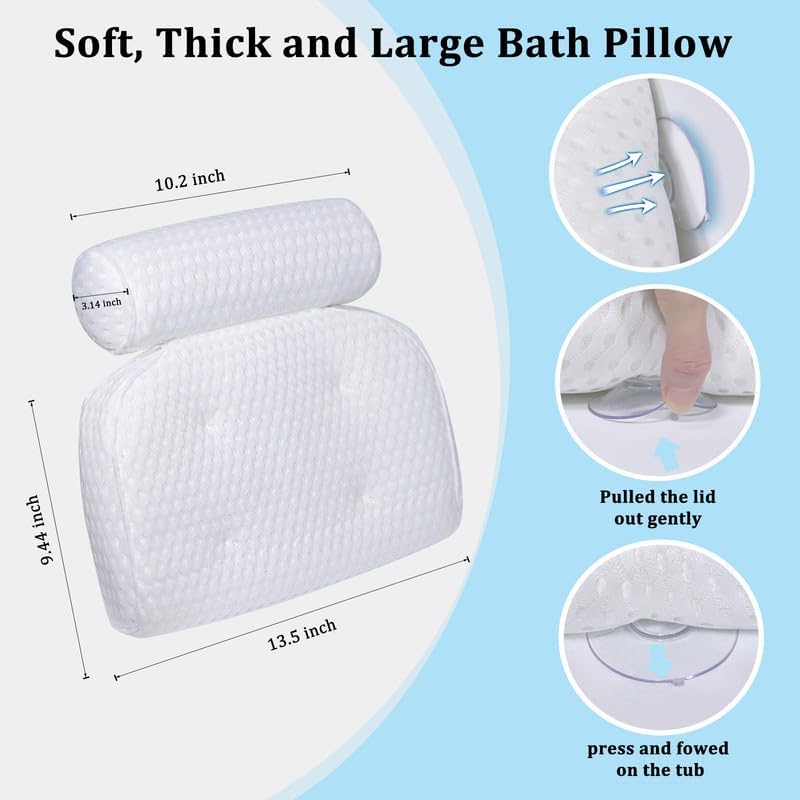Almohada de baño para tina, soporte para cuello, cabeza y espalda c...