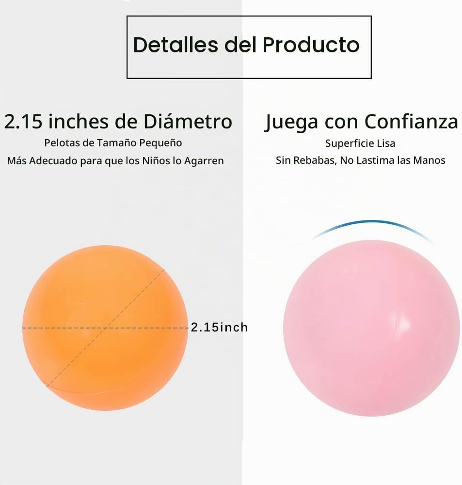 MoonxHome - Pelotas de plástico de colores pastel sin BPA, a prueba...