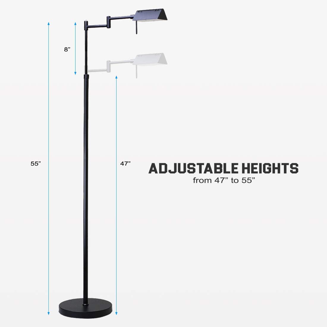 O'Bright Lámpara de Pie LED Regulable para Farmacia, LED de 12W...