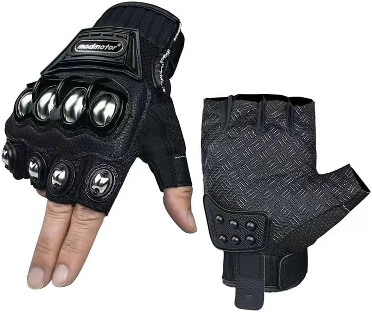 chrisdien deny Guantes de seguridad al aire libre de acero negro pa...