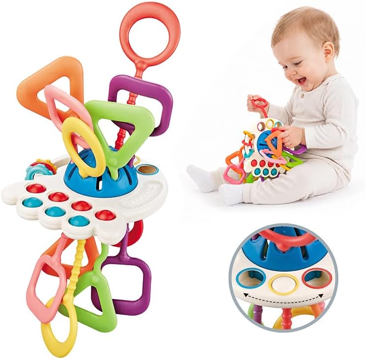 COMTAY Juguete de silicona Montessori para bebés | Juguete sensoria...