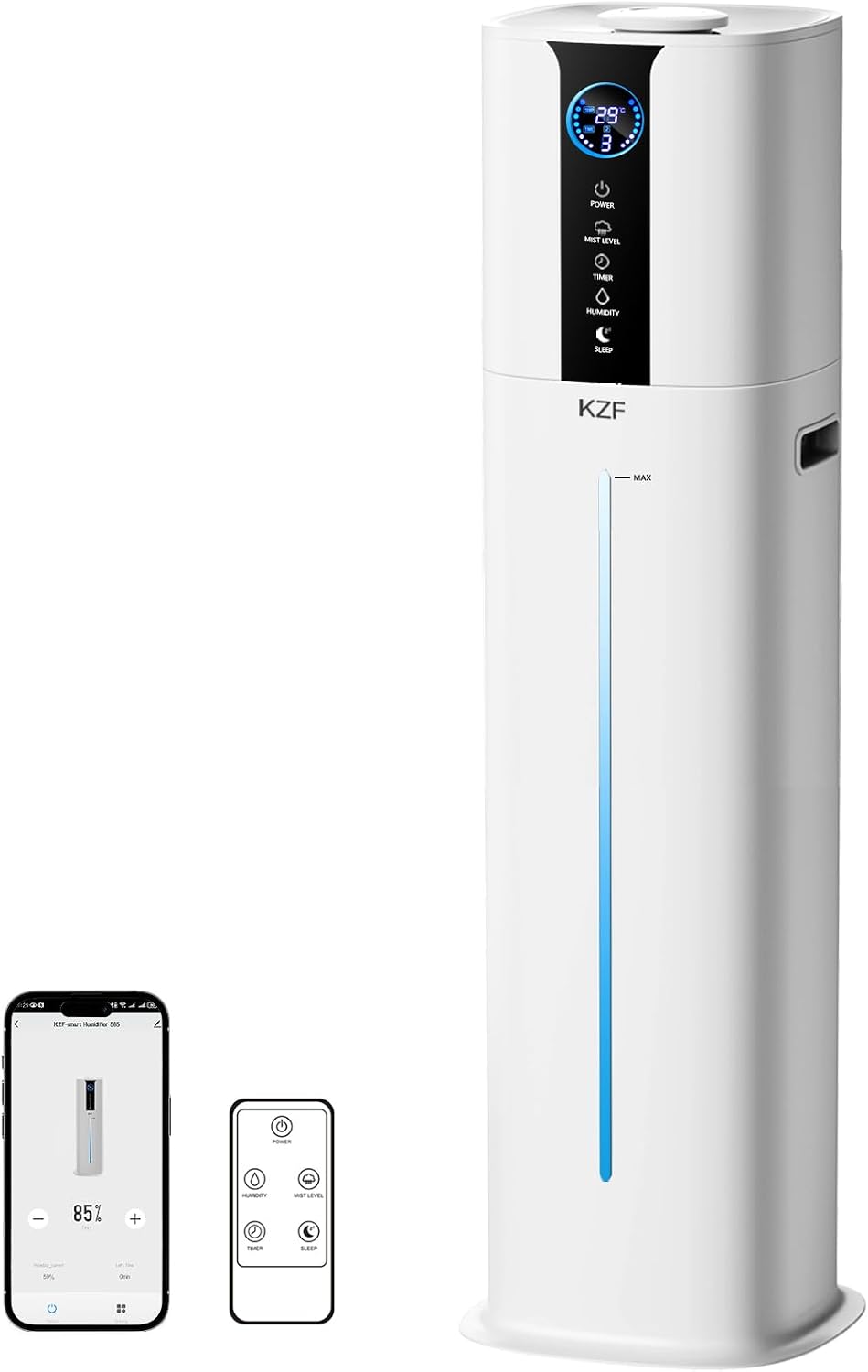 KZF Humidificadores inteligentes de 9L para dormitorio, habitación...