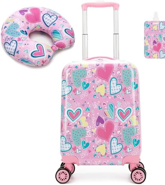 Maleta para niños Inprof con ruedas giratorias, maletas de mano par...