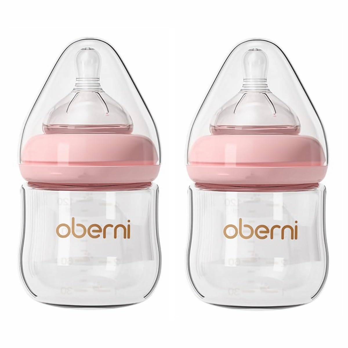Oberni Biberones de cristal, biberón anticólico para lactancia mate...