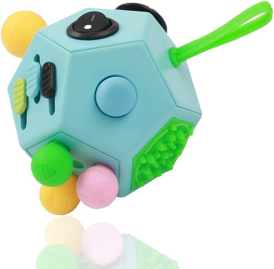Juguetes de cubo de dedos de 12 caras, juguetes para aliviar el est...