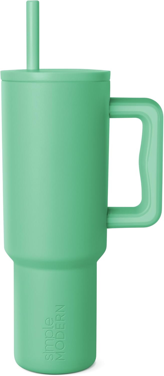 Simple Modern - Vaso de 1,2 l con asa y tapa con pajita, botella de...