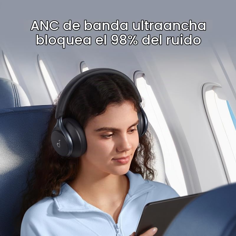 Soundcore by Anker, Space One, auriculares con cancelación activa d...