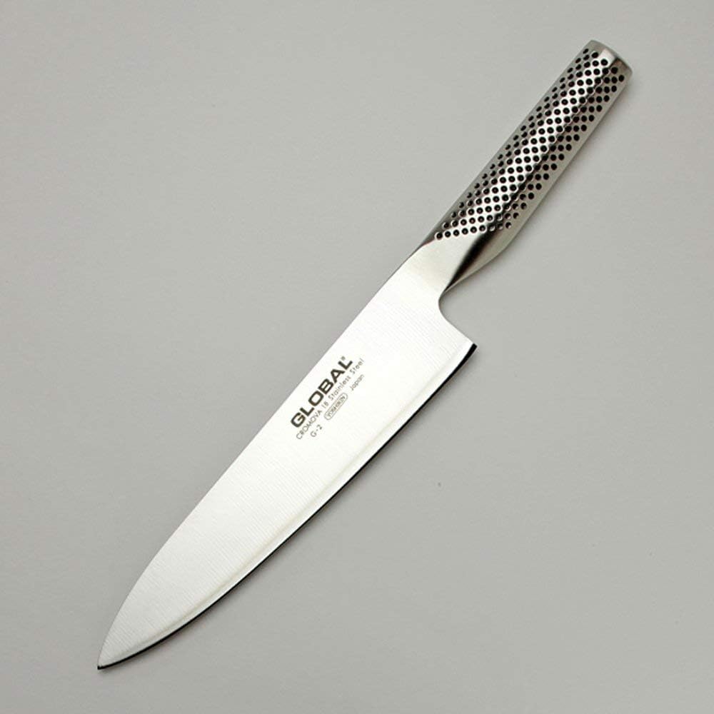 Global Cuchillo de chef de 8 pulgadas, acero inoxidable japonés lig...
