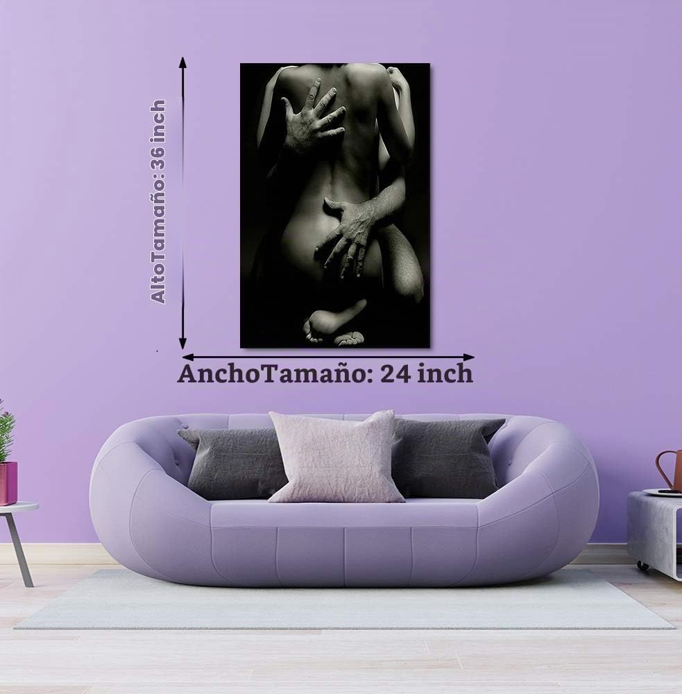 MAMAGO Arte de pared sexy en blanco y negro, lienzo abstracto de ho...