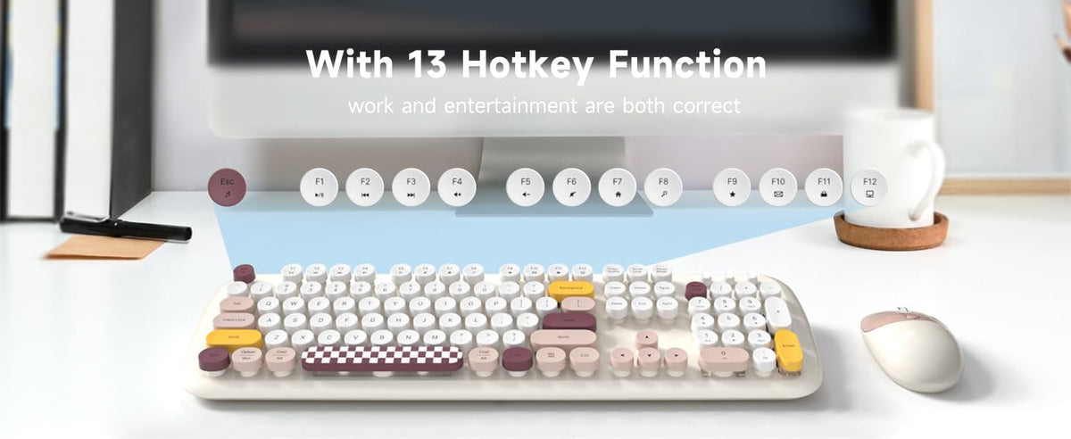 SaharaCase - Combo de teclado y mouse inalámbricos con clic silenci...