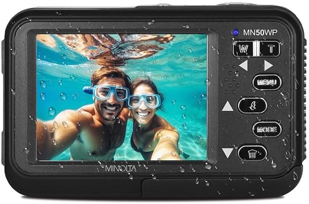 Minolta Cámara digital subacuática de 48 MP: video Ultra HD 5K, enf...