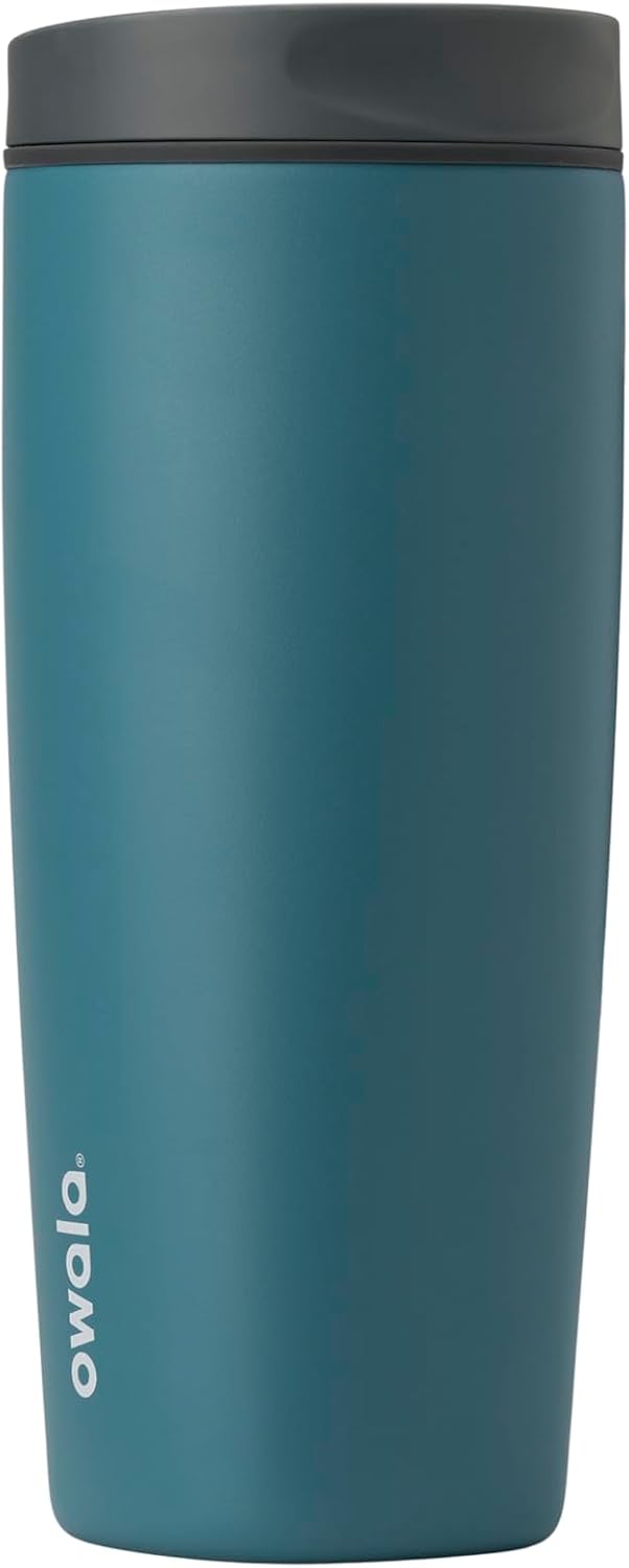 Owala SmoothSip Slider - Vaso de café aislado de acero inoxidable,...