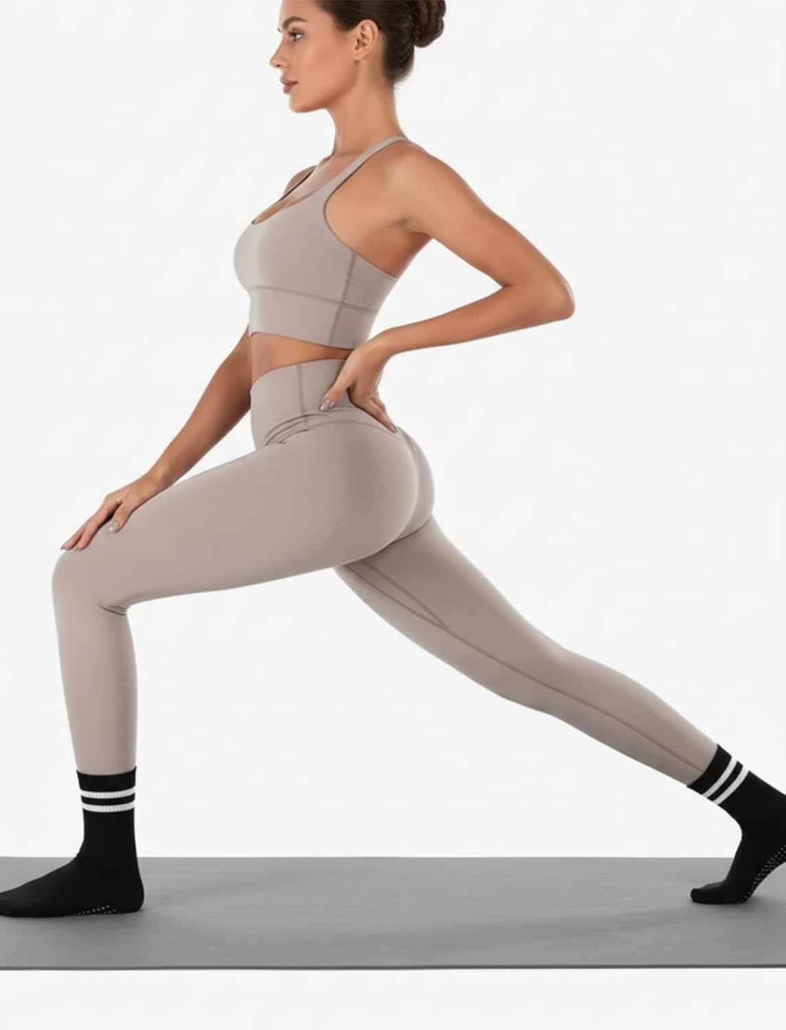 Irisbear Calcetines de Pilates para Mujer con Agarres, Calcetines d...
