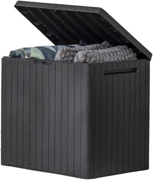 Keter City - Caja de almacenamiento exterior de resina de 30 galone...