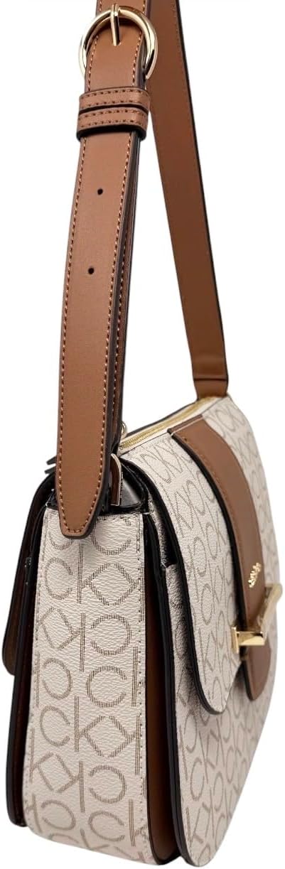 Calvin Klein Bandolera Frankie Cream Logo para mujer