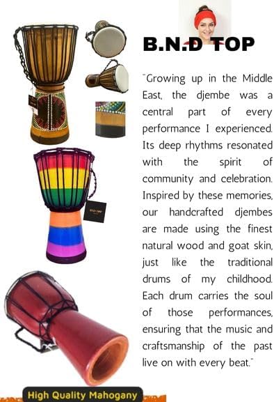 B.N.D TOP Tambor Djembe es un tambor africano de piel de cabra en f...
