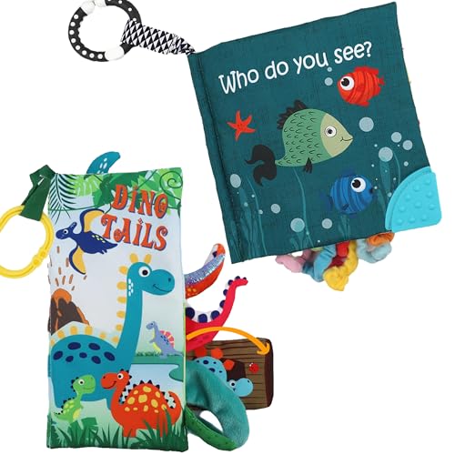 Fish Baby Crinkle Books con juguete de dentición de peces 3D para b...