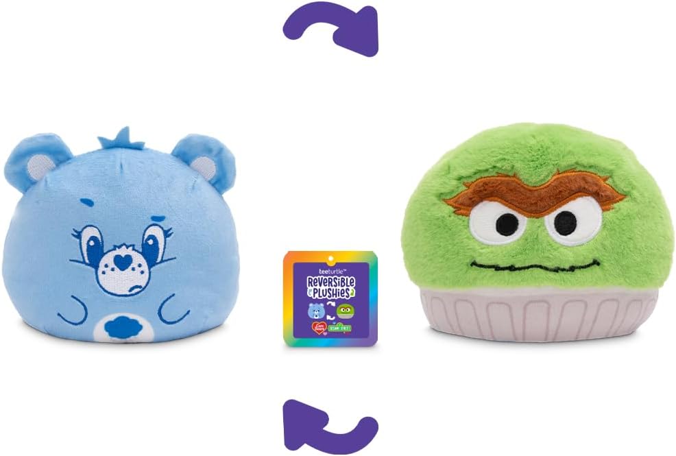 TeeTurtle Peluche reversible Grumpy Bear y Oscar The Grouch Care Be...