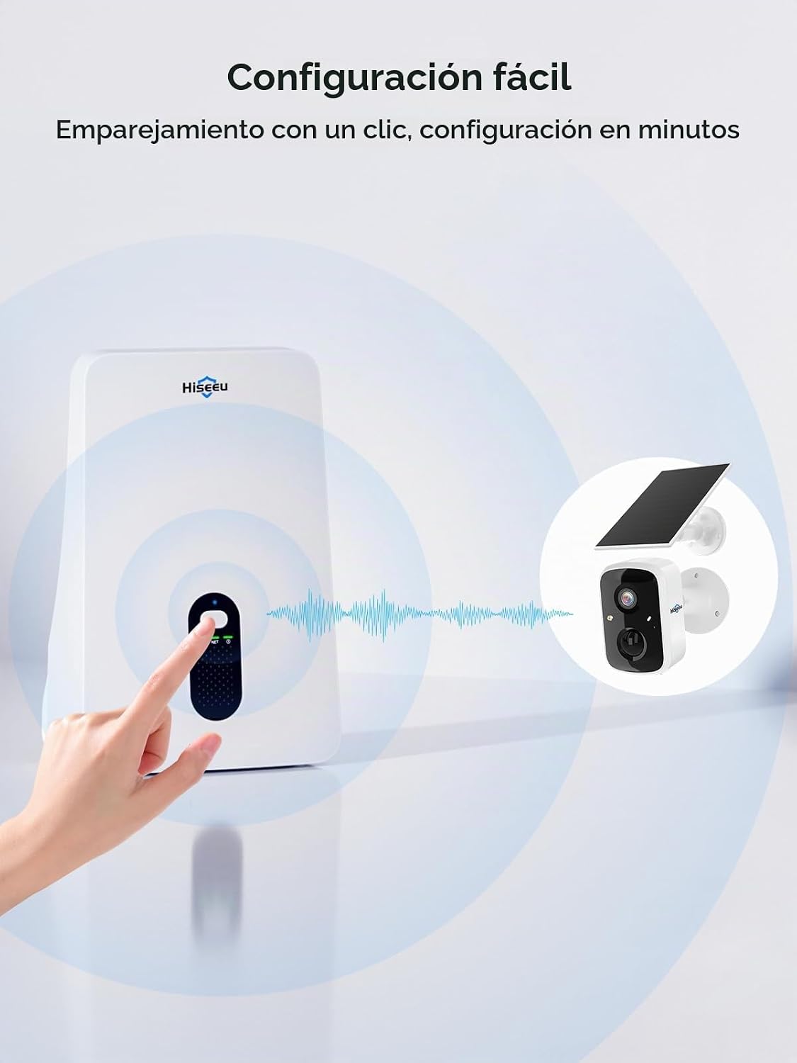 Hiseeu Cámara solar inalámbrica para exteriores, kit de 4 cámaras,...